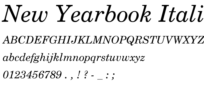New Yearbook Italic font